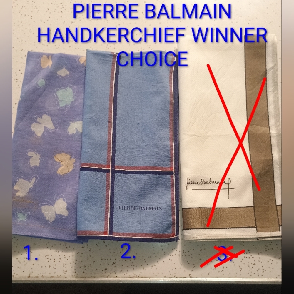 WINNER CHOICE PIERRE BALMAIN HANDKERCHIEF.